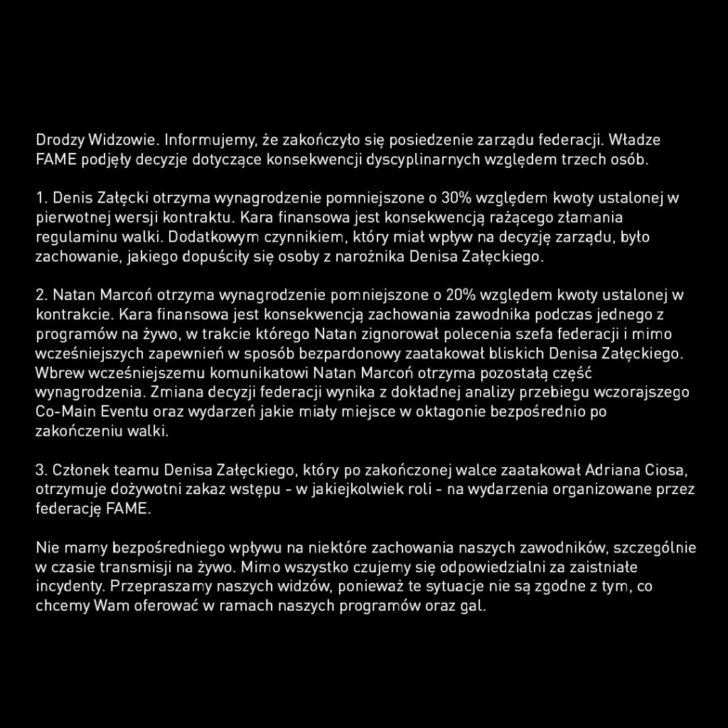 462205248_18257642629254210_8725443029473728768_n-1024x1024 Fame MMA wydaje oficjalne oświadczenie